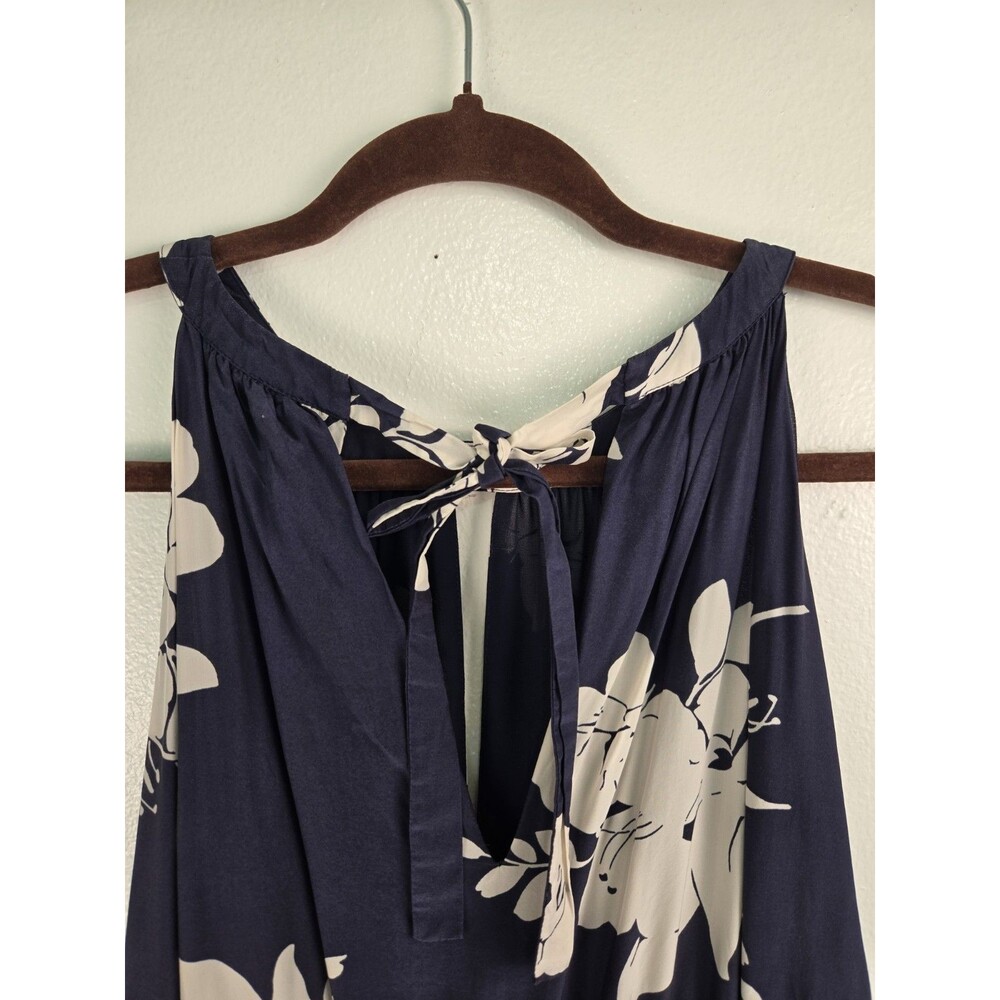 Boden Icons Agnes Dress Navy Floral Halter Midi Keyhole Size US 12 UK 16 Silk - Picture 7 of 13